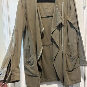 Velvet Utility Jacket in Olive